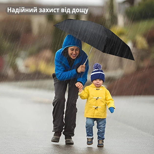 Кишенькова міні парасолька у футлярі чорна